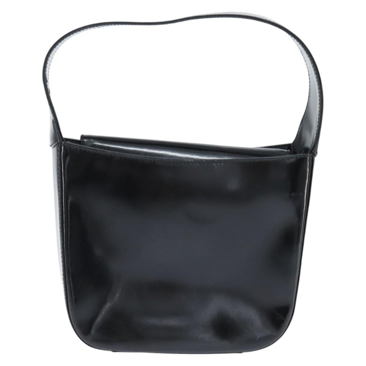 GUCCI Soho Hand Bag Enamel Black Silver