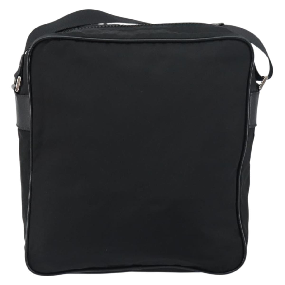 PRADA Shoulder Bag Nylon Black Silver
