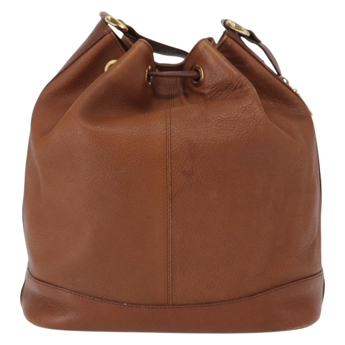 Burberrys Shoulder Bag Leather Brown Gold