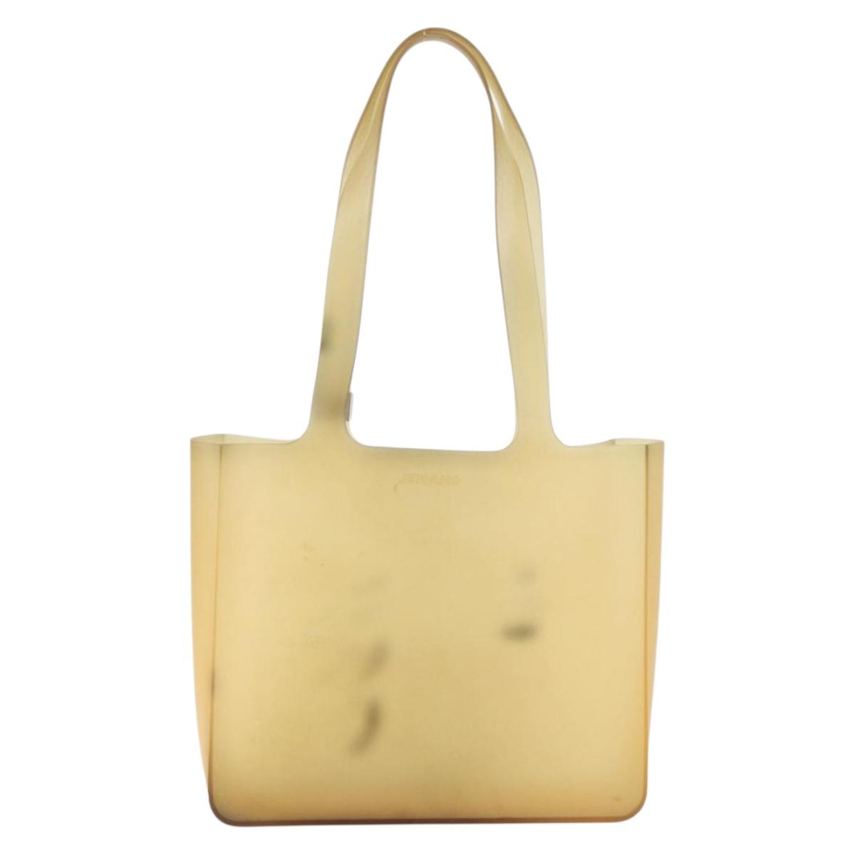 CHANEL Tote Bag Rubber Beige CC