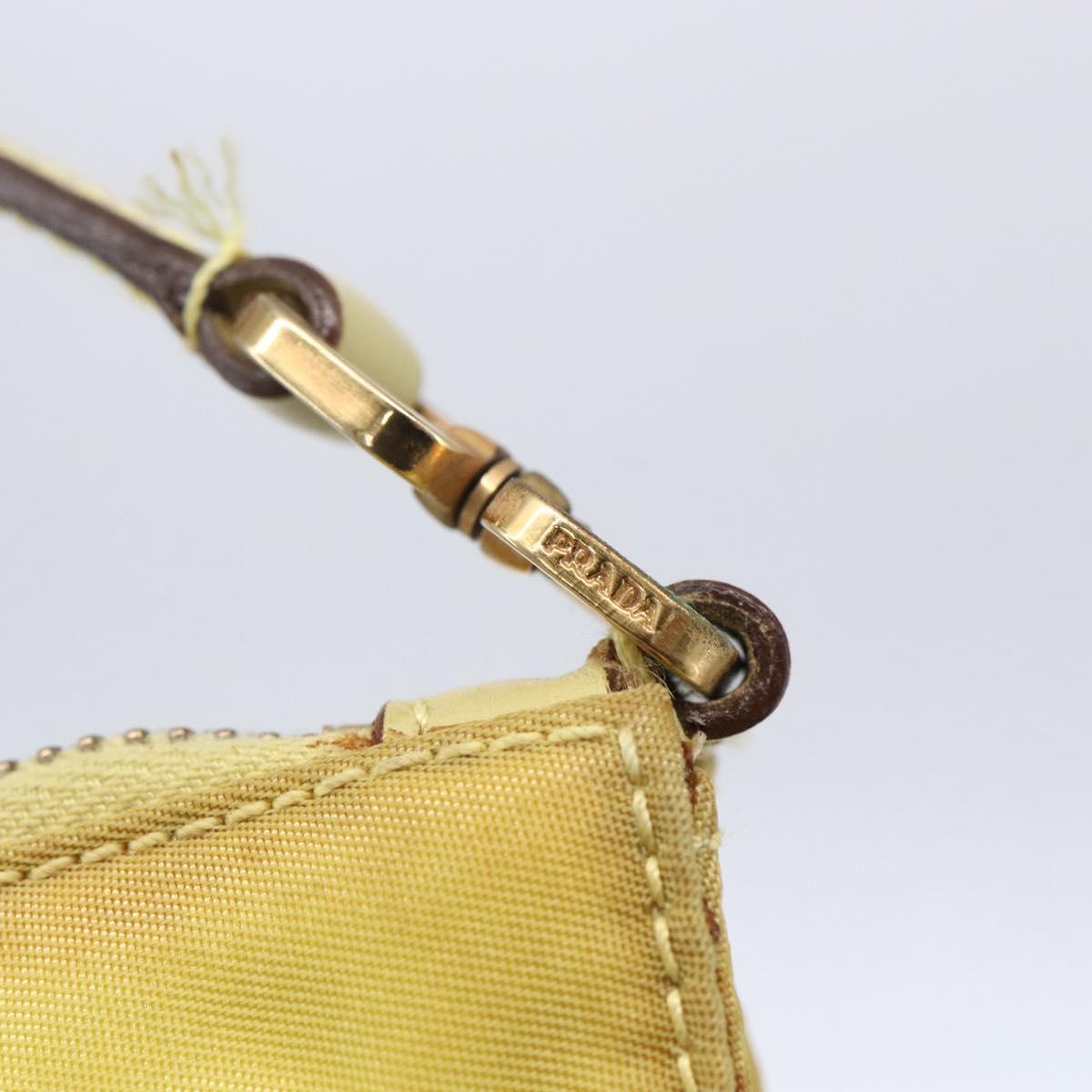 PRADA Accessory Pouch Nylon Yellow Gold
