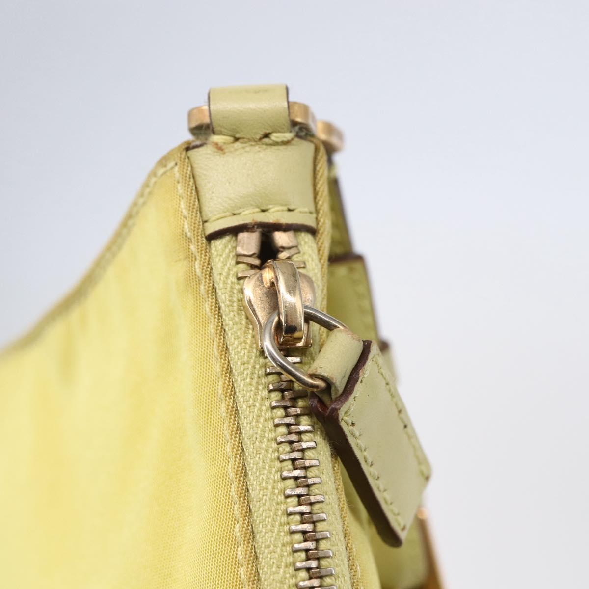 PRADA Accessory Pouch Nylon Yellow Gold