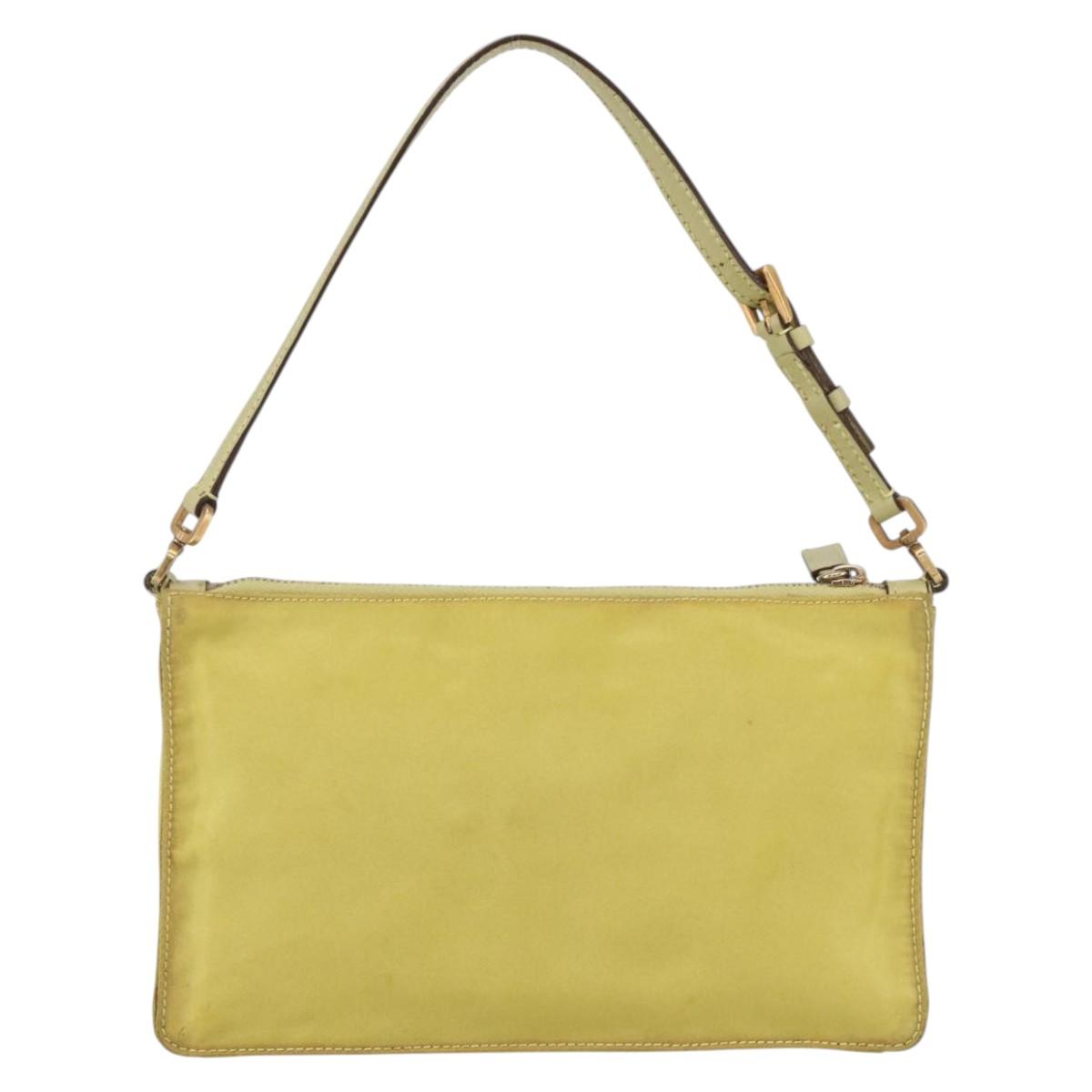 PRADA Accessory Pouch Nylon Yellow Gold