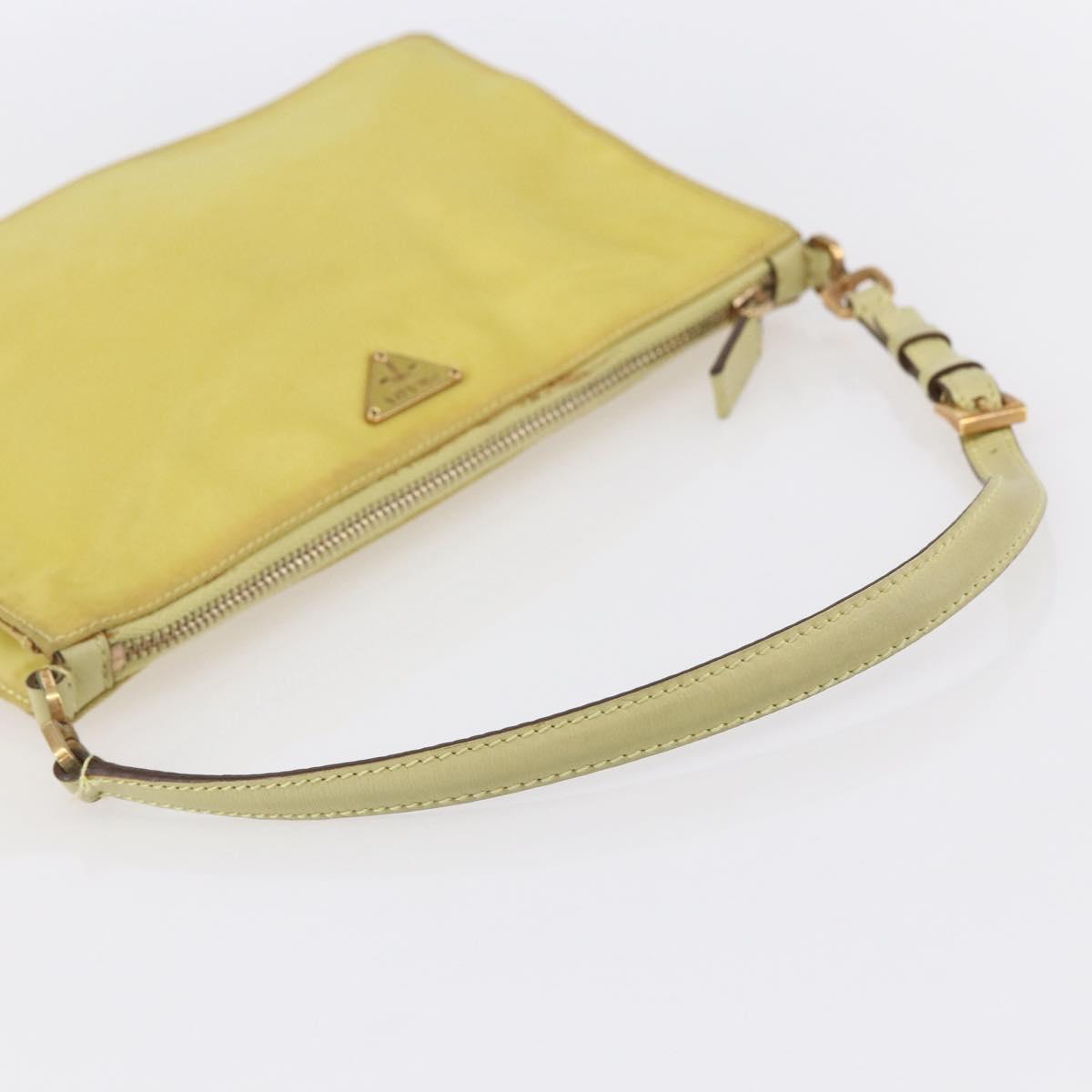 PRADA Accessory Pouch Nylon Yellow Gold