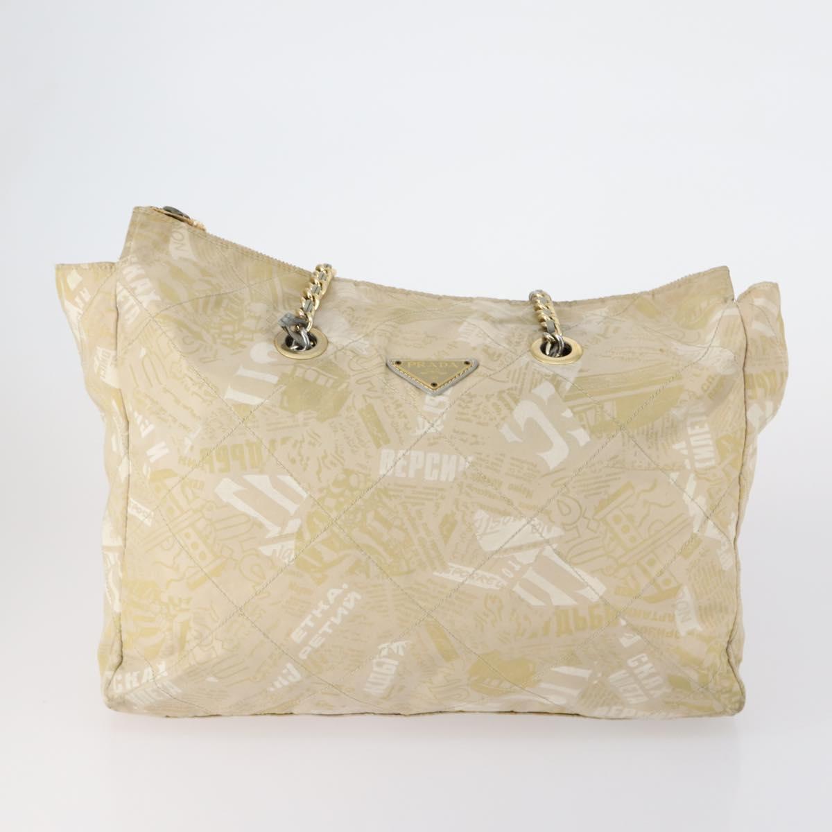 PRADA Hand Bag Nylon 3 Set White Black