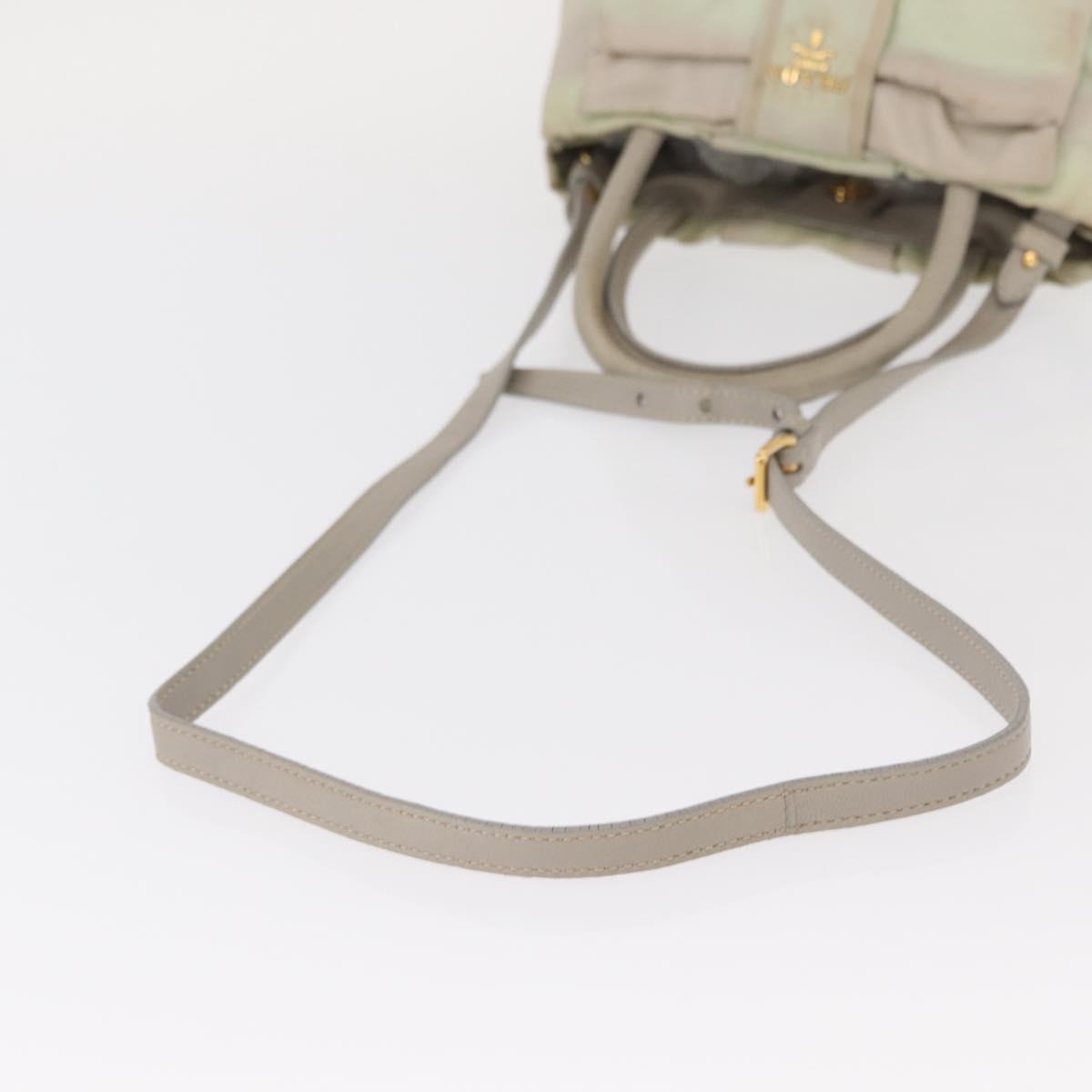 PRADA Hand Bag Nylon 2way Gold Light green