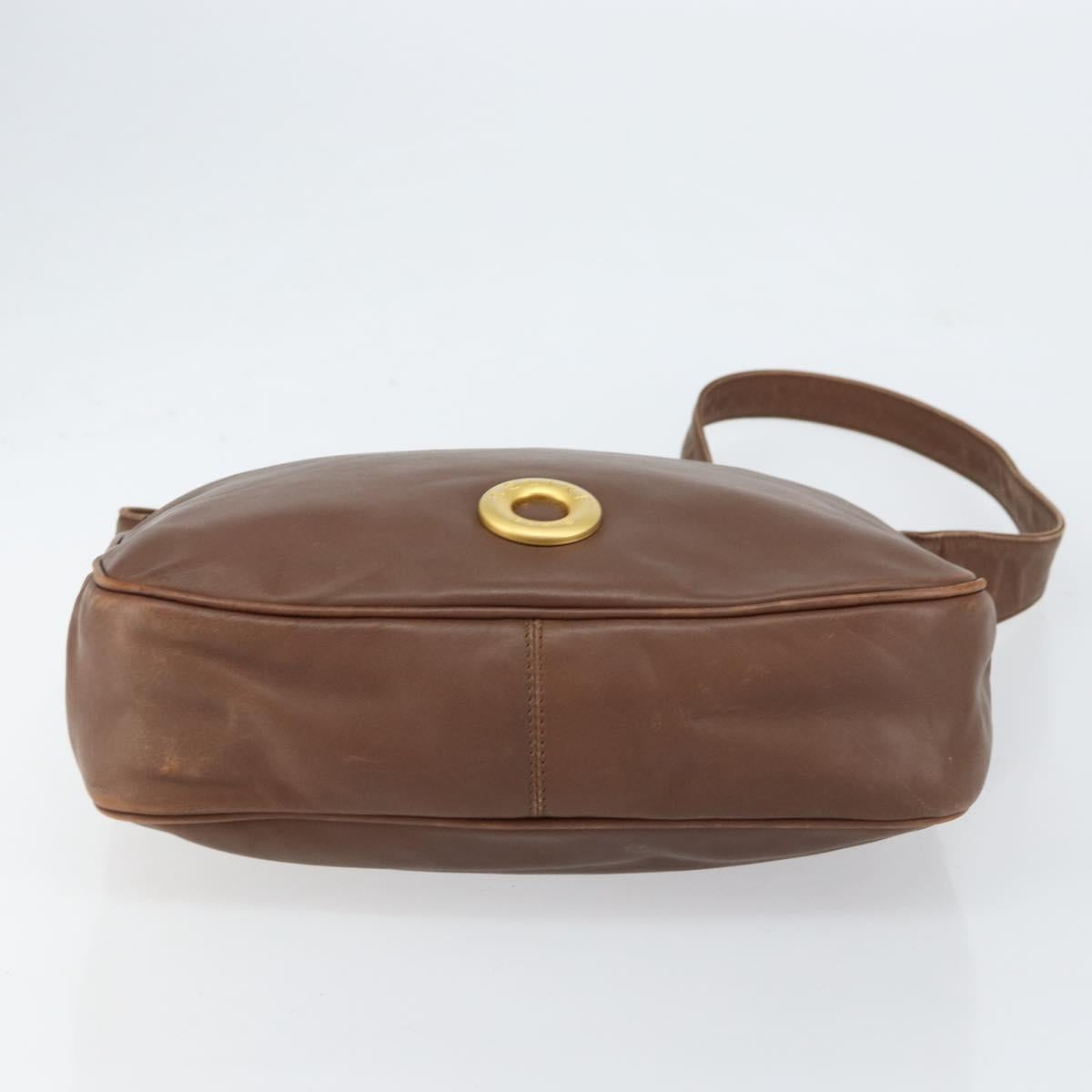 CELINE Circle Shoulder Bag Leather Brown Gold