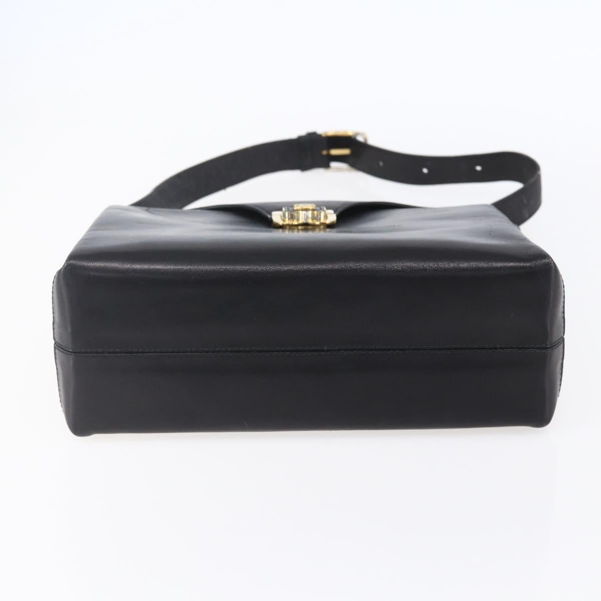 CELINE Shoulder Bag Leather Black Gold