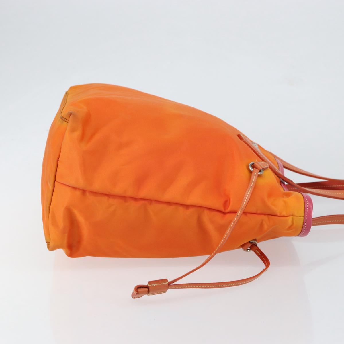 PRADA Tote Bag Nylon Orange Silver