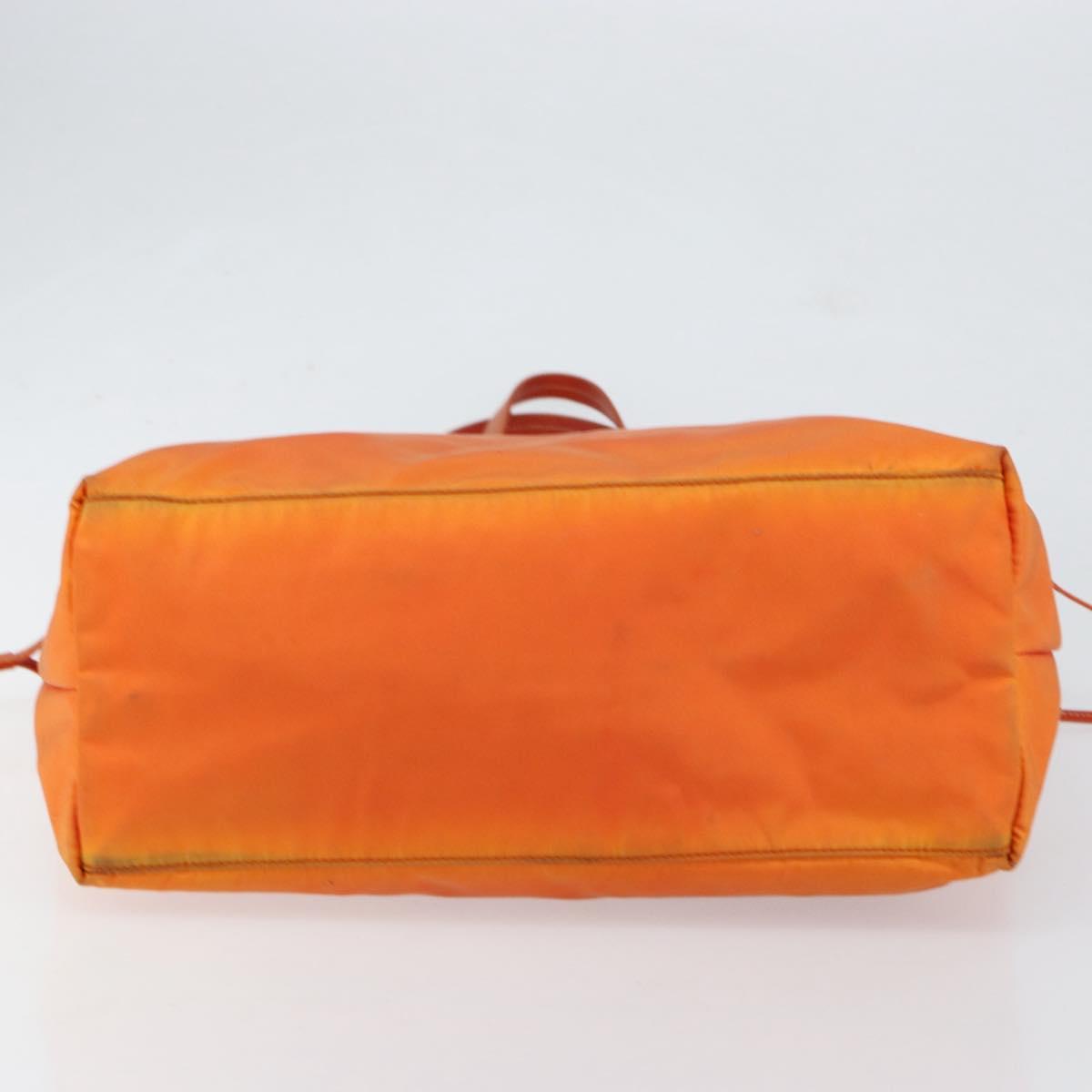 PRADA Tote Bag Nylon Orange Silver