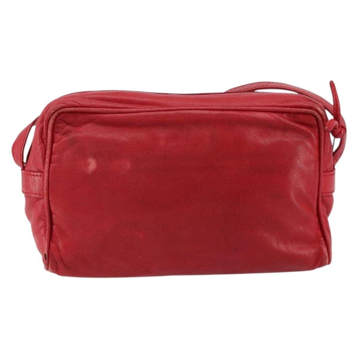 LOEWE Anagram Shoulder Bag Leather Red Gold