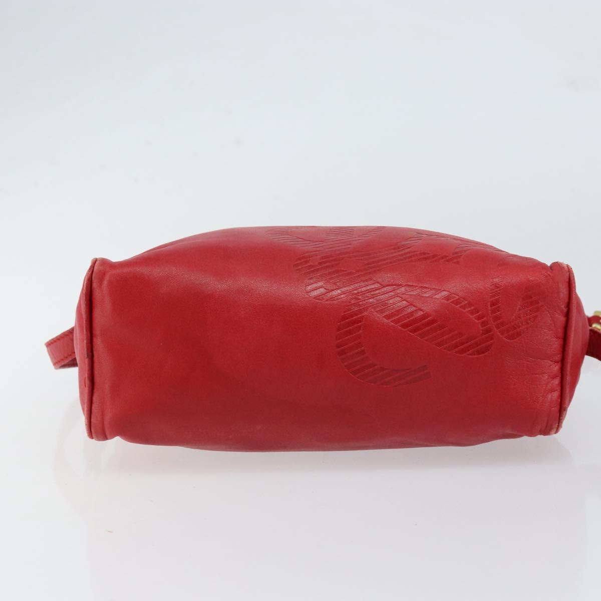 LOEWE Anagram Shoulder Bag Leather Red Gold