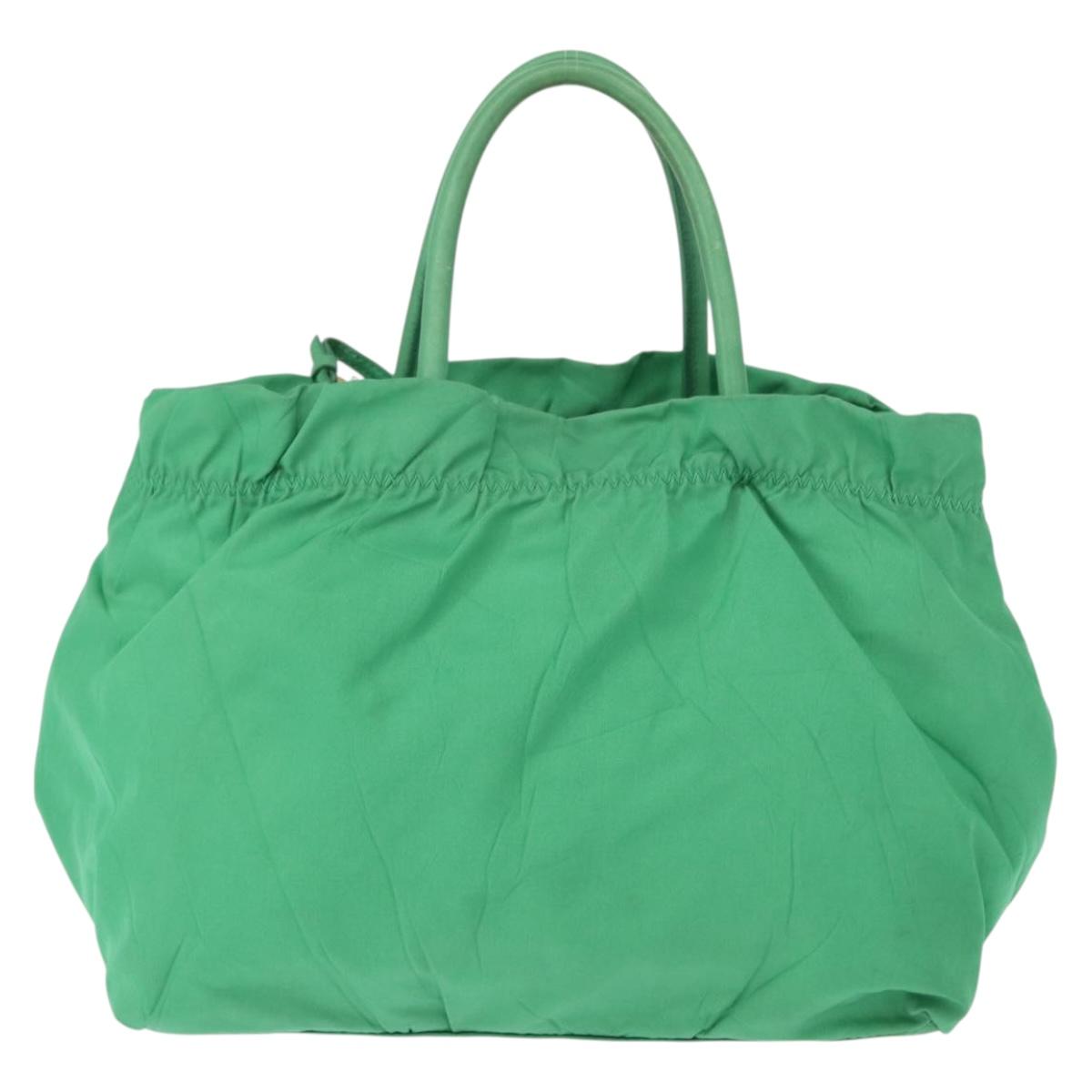 PRADA Hand Bag Nylon Green Gold
