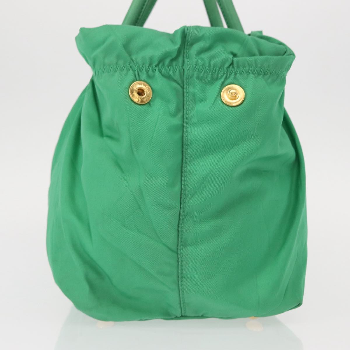 PRADA Hand Bag Nylon Green Gold