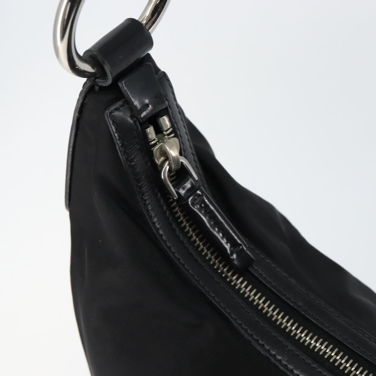 PRADA Shoulder Bag Nylon Black Silver