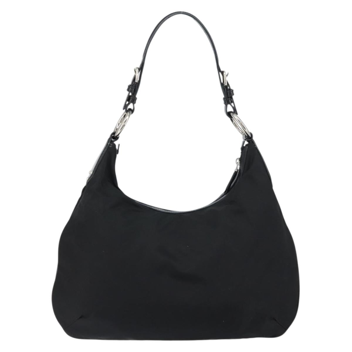 PRADA Shoulder Bag Nylon Black Silver