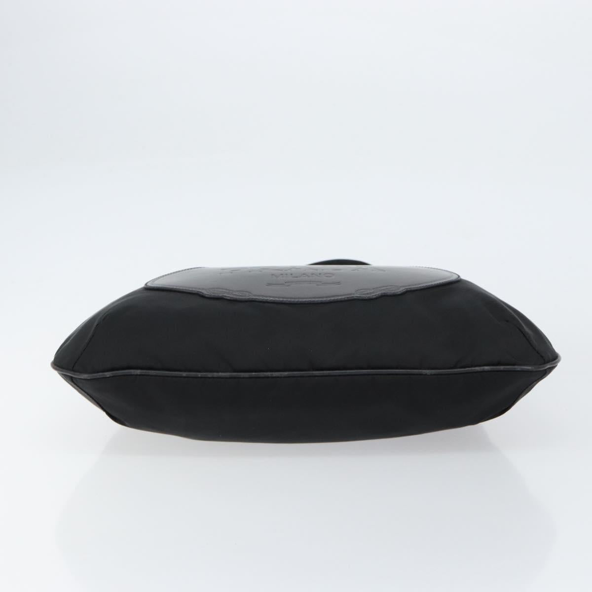 PRADA Shoulder Bag Nylon Black Silver