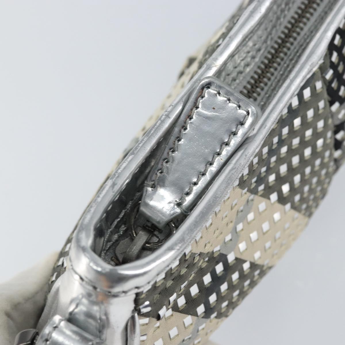 BURBERRY Nova Check Shoulder Bag PVC Silver