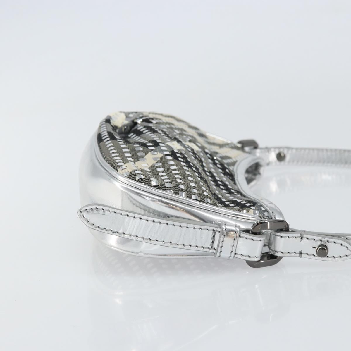 BURBERRY Nova Check Shoulder Bag PVC Silver