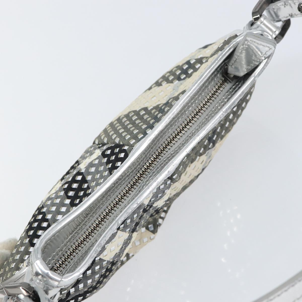 BURBERRY Nova Check Shoulder Bag PVC Silver