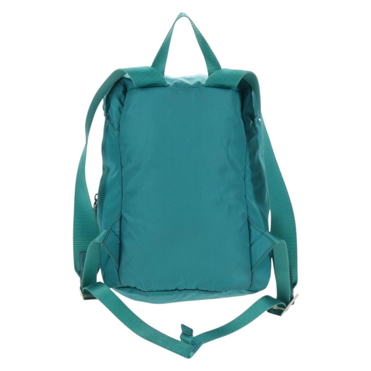 PRADA Backpack Nylon Turquoise Blue Silver