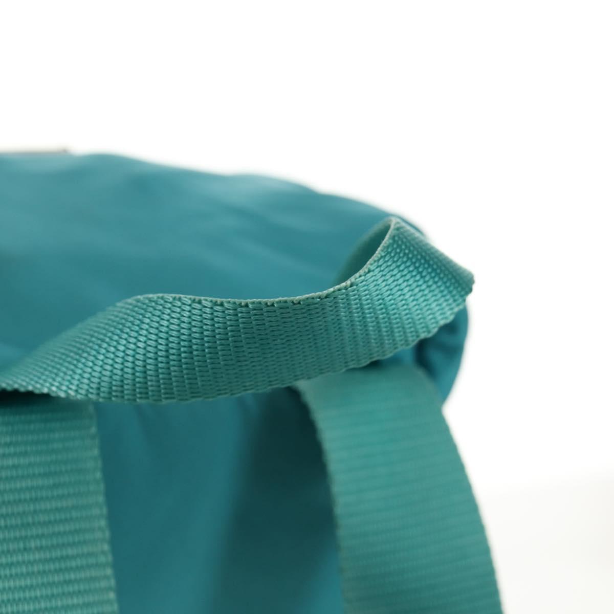 PRADA Backpack Nylon Turquoise Blue Silver