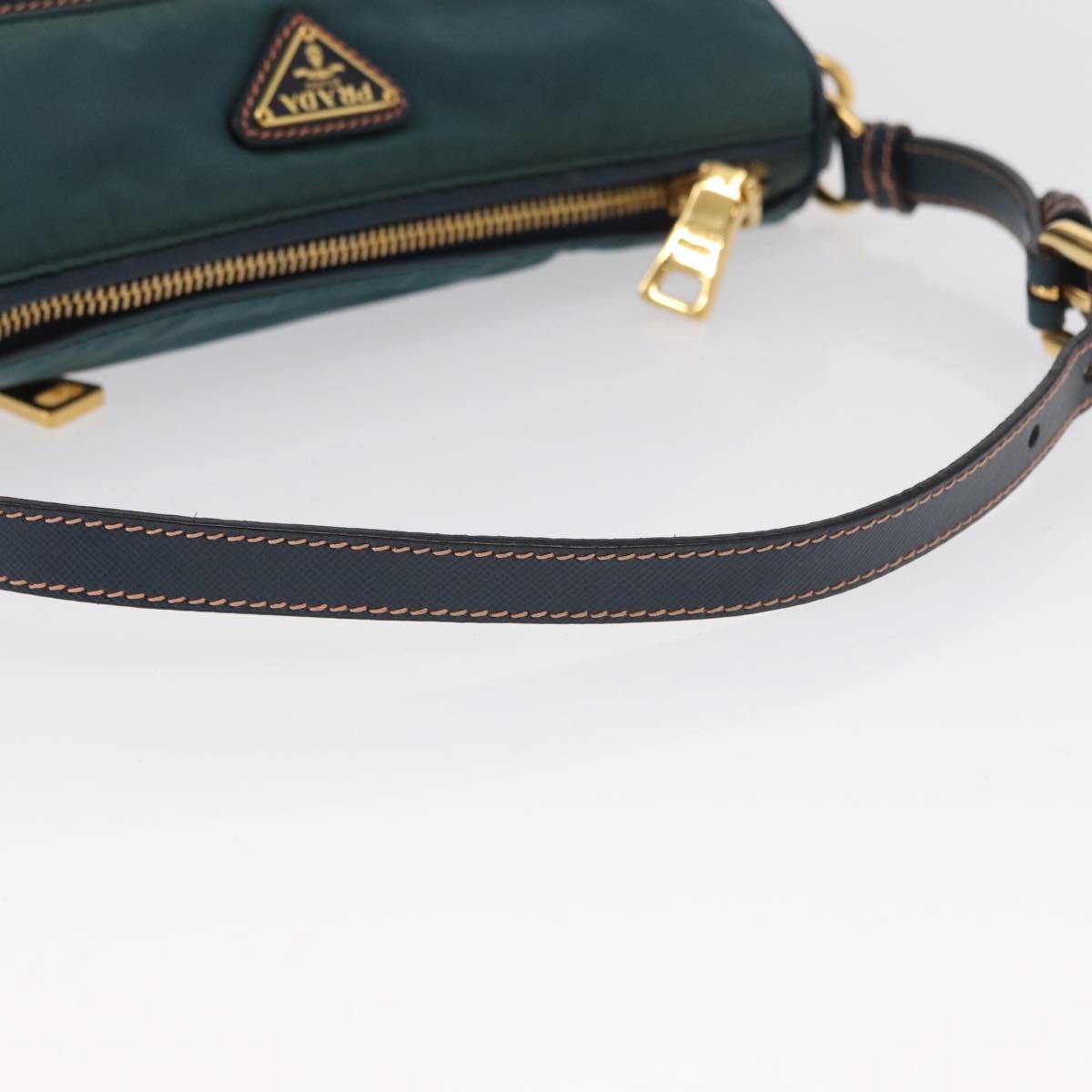 PRADA Accessory Pouch Nylon Green Gold