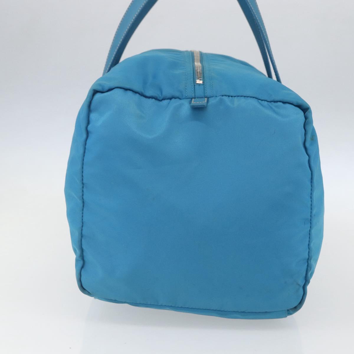 PRADA Boston Bag Nylon Blue Silver