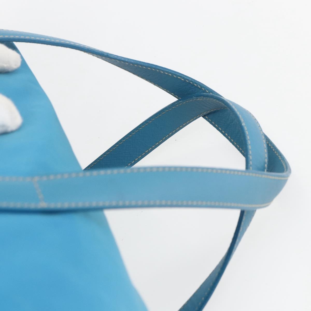 PRADA Boston Bag Nylon Blue Silver