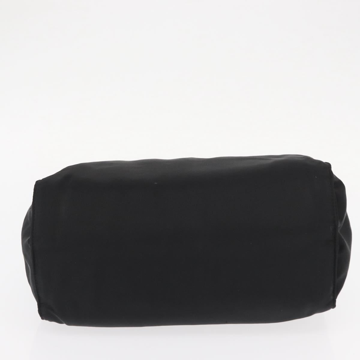 PRADA Hand Bag Nylon Black gold