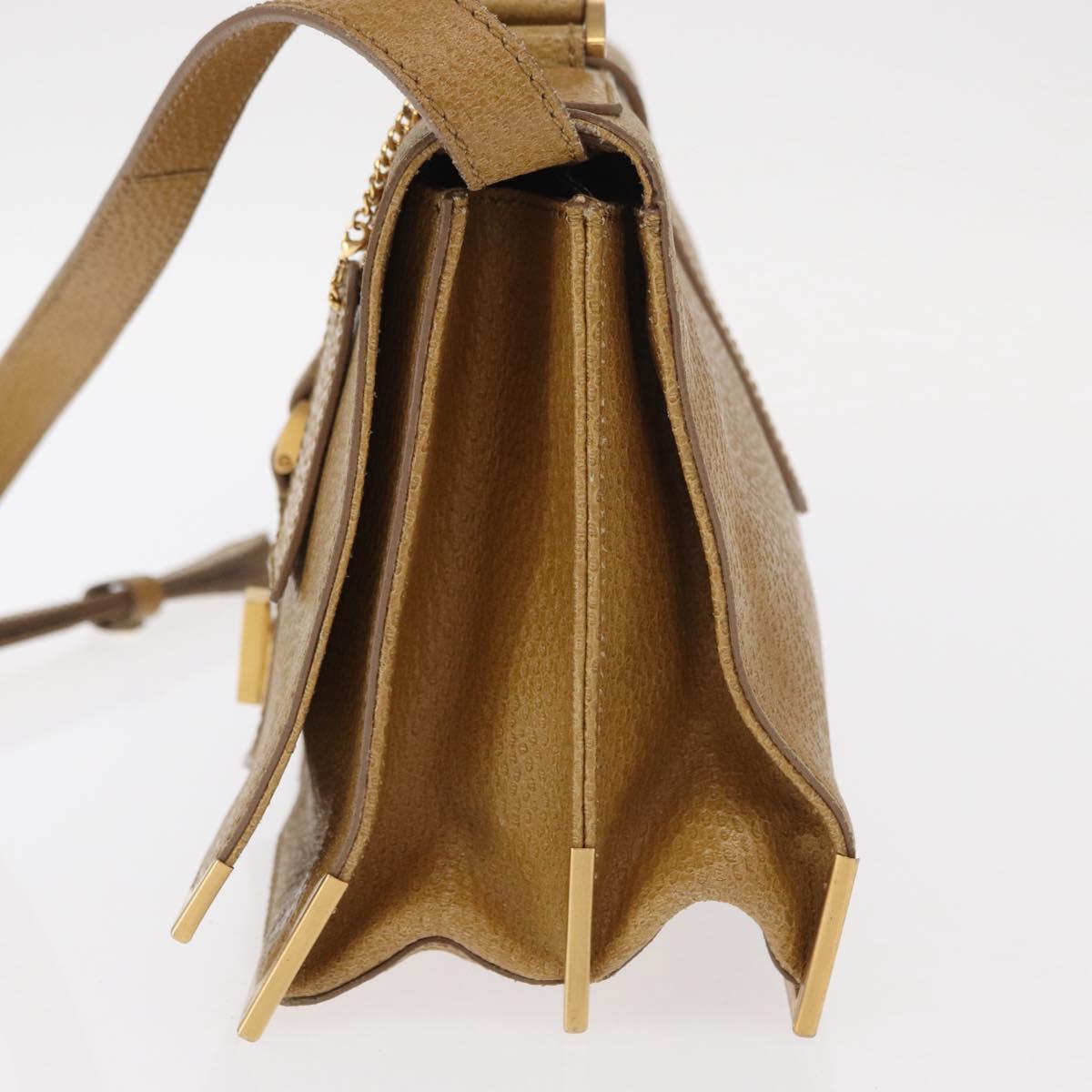 FENDI Hand Bag Leather 2way Brown Gold