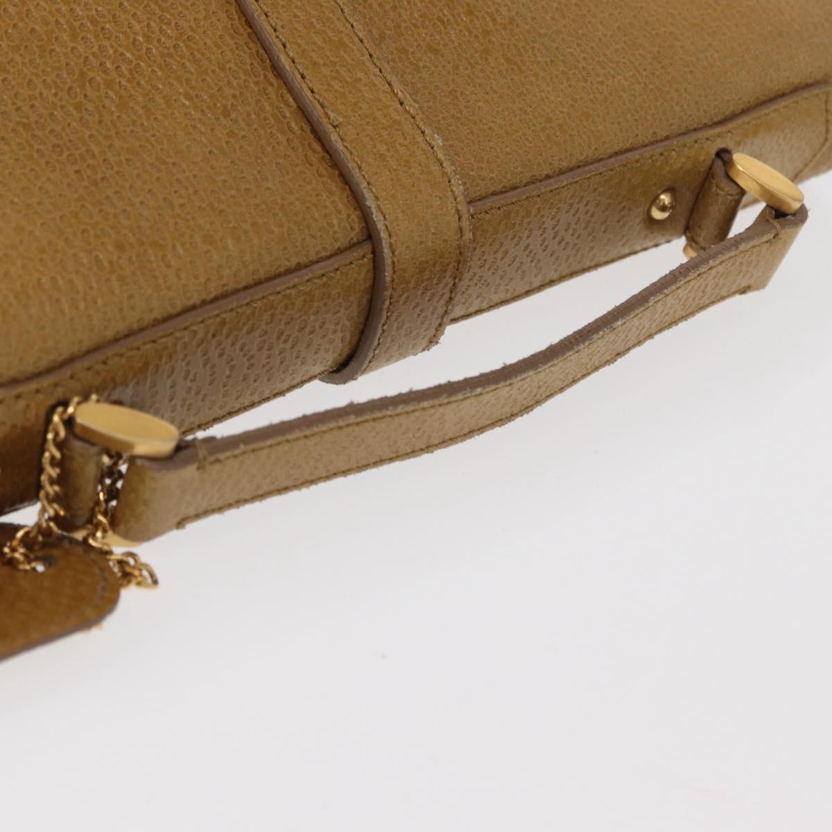 FENDI Hand Bag Leather 2way Brown Gold