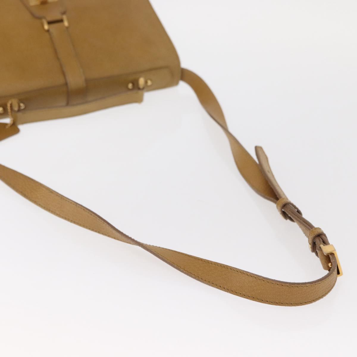 FENDI Hand Bag Leather 2way Brown Gold