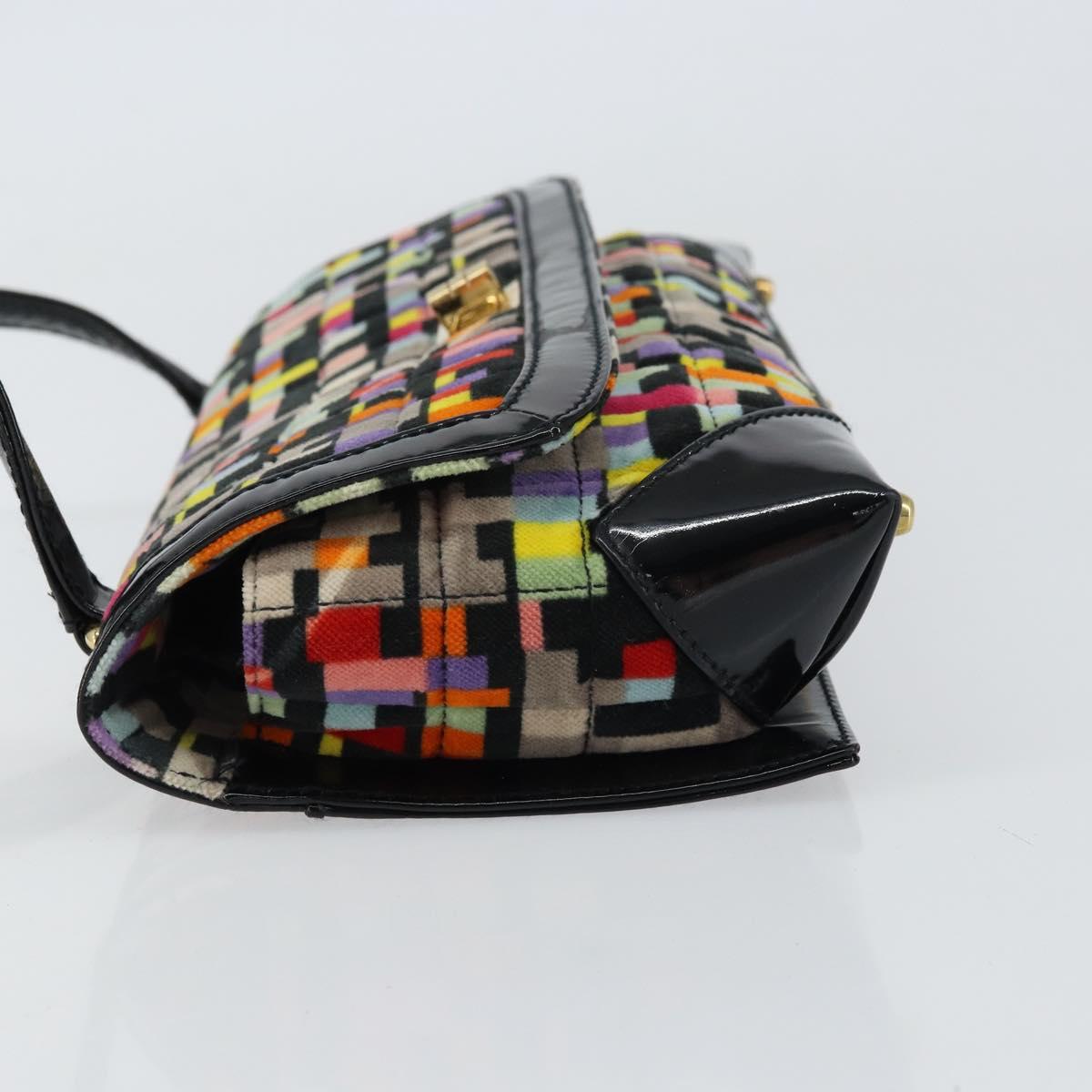 CHANEL 2.55 Shoulder Bag Velor Multicolor Gold CC
