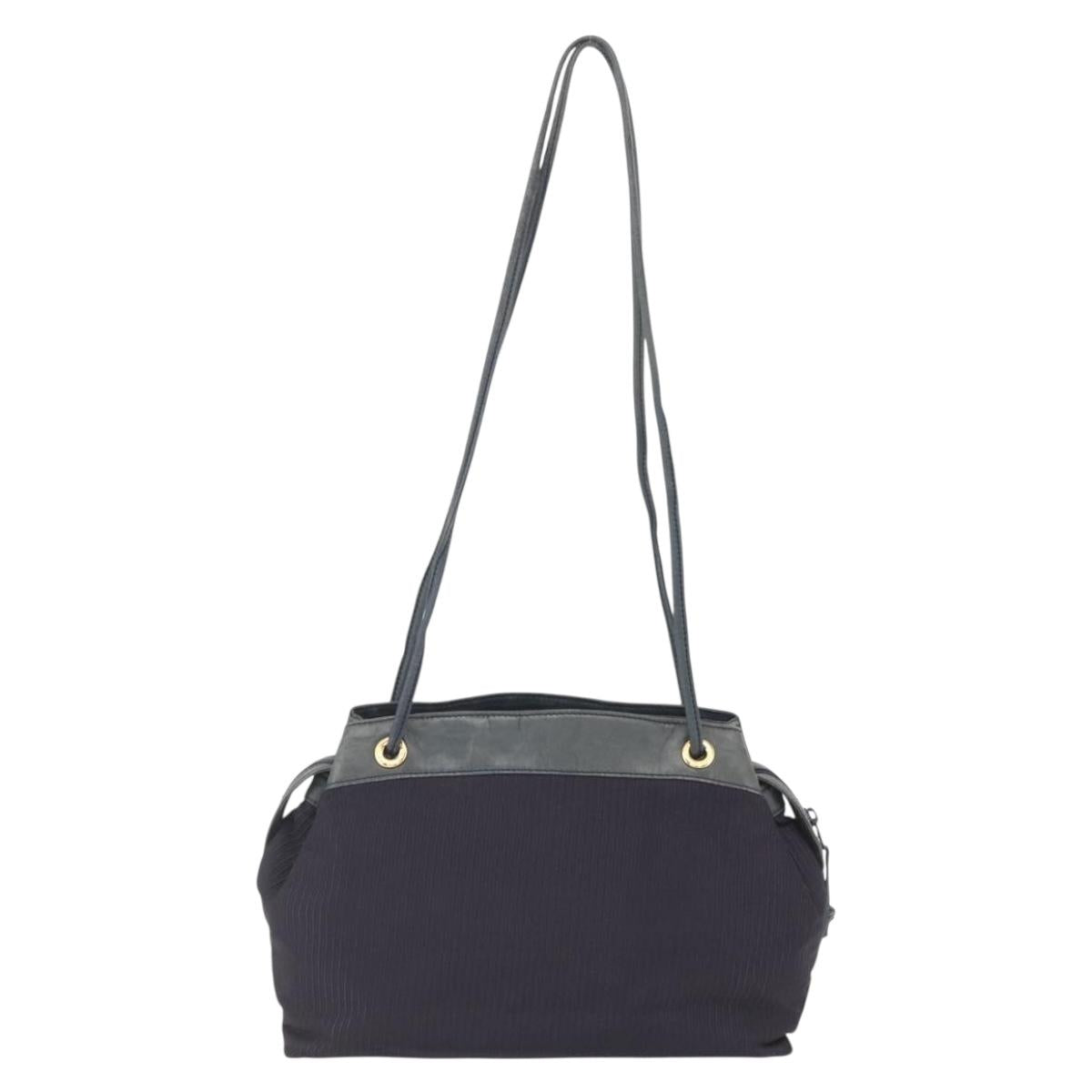 LOEWE Shoulder Bag Nylon Navy Gold