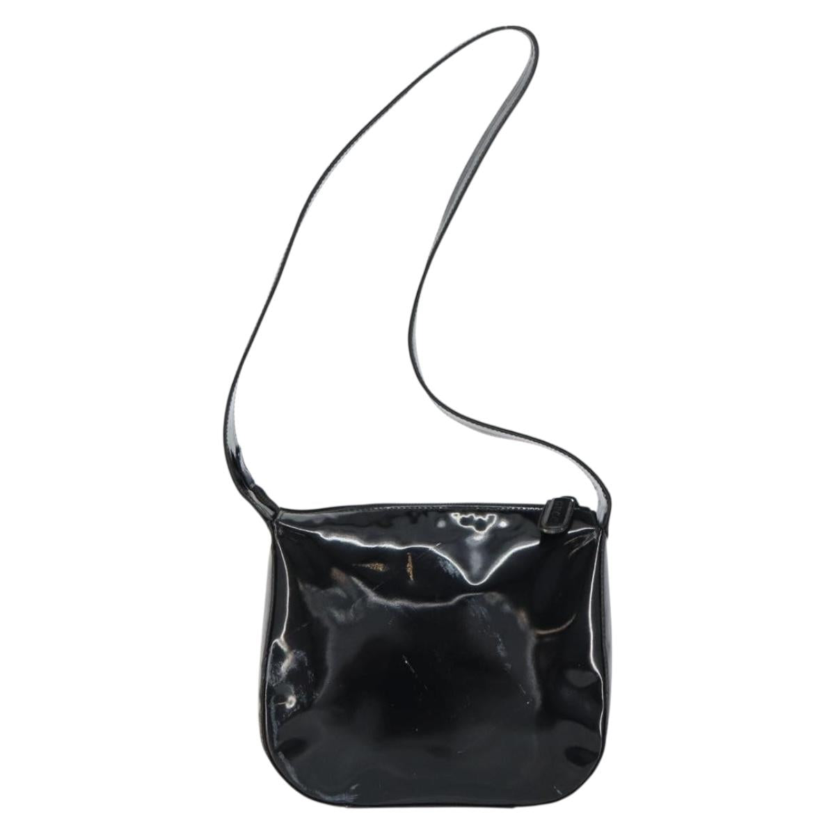 GUCCI Shoulder Bag Enamel Black