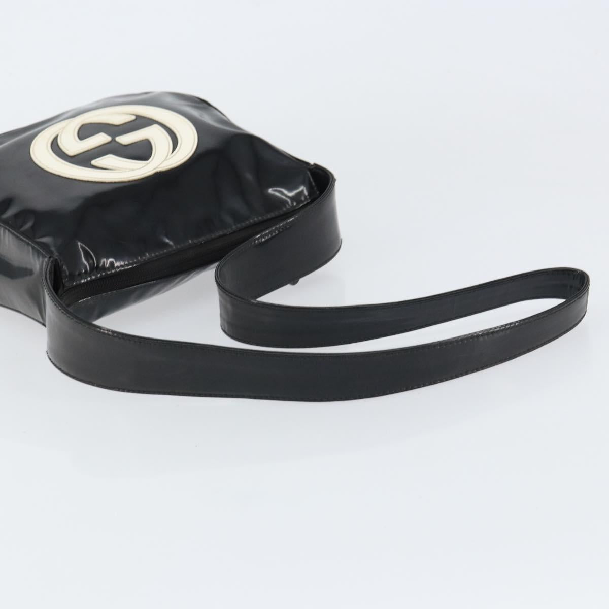 GUCCI Shoulder Bag Enamel Black