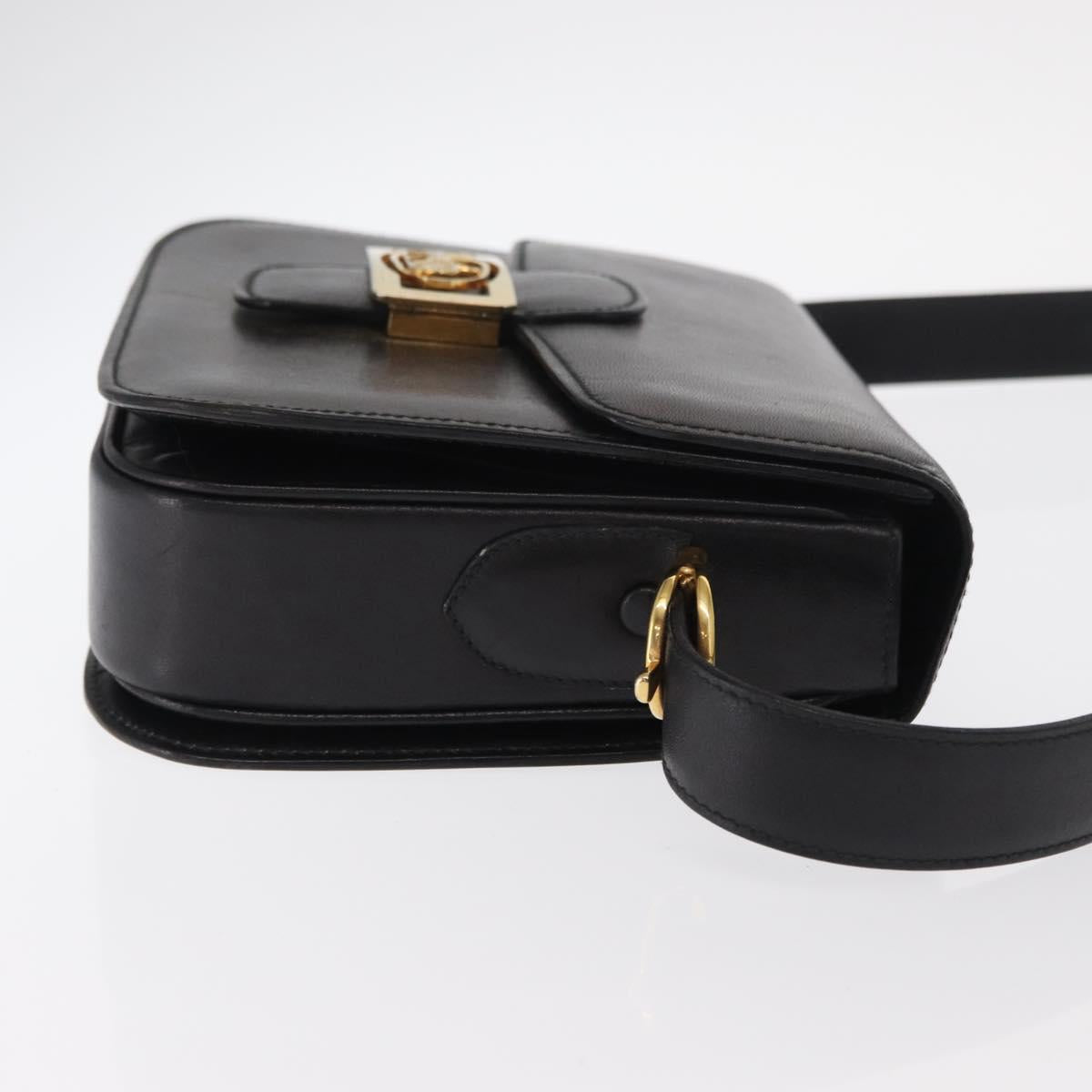 CELINE Shoulder Bag Leather Black Gold