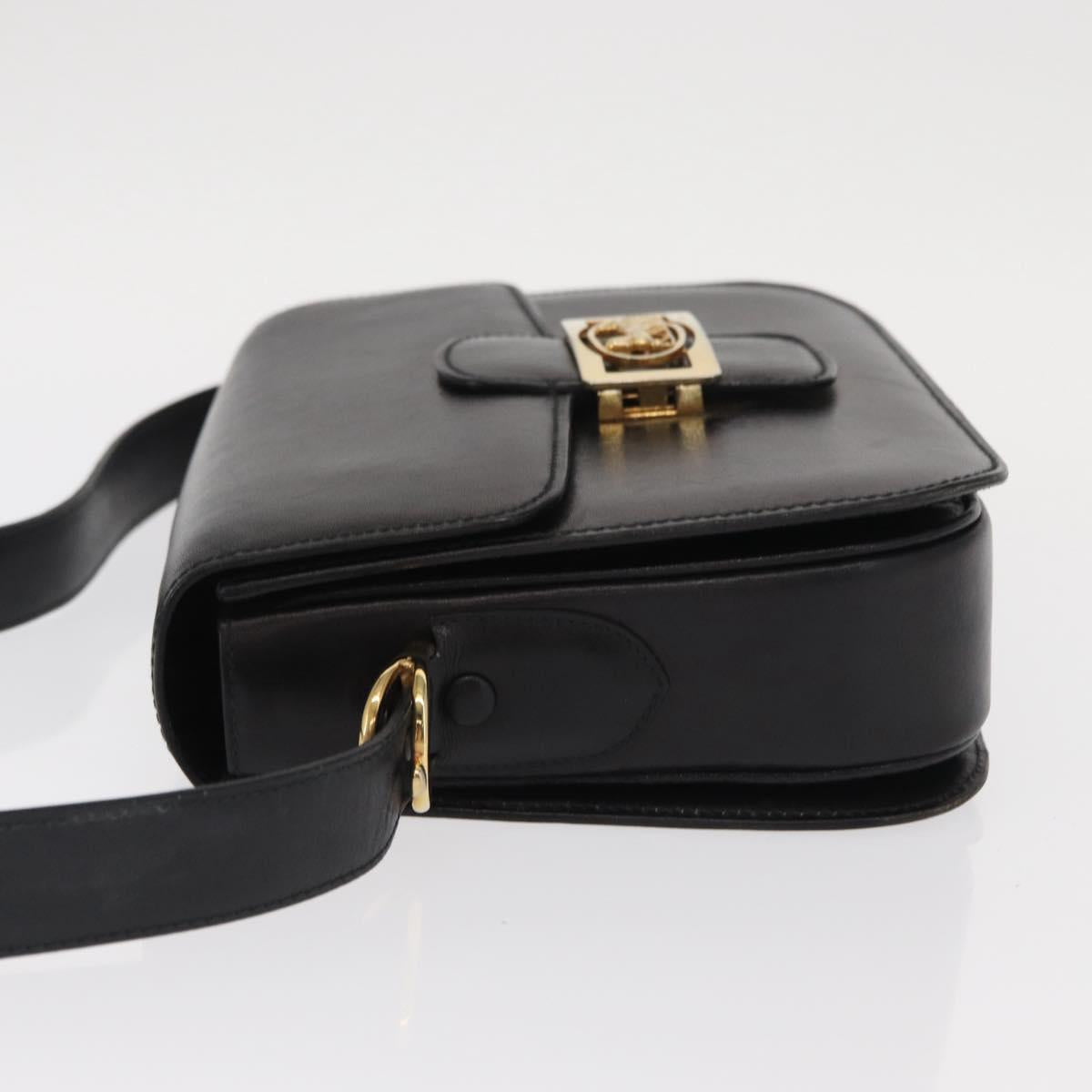 CELINE Shoulder Bag Leather Black Gold