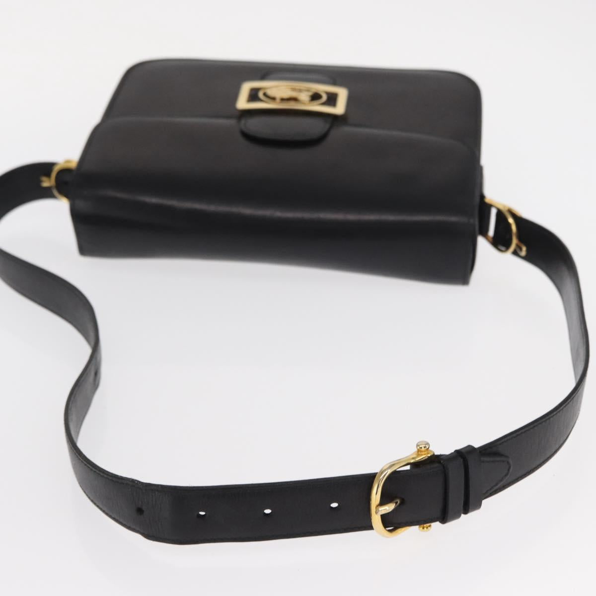 CELINE Shoulder Bag Leather Black Gold