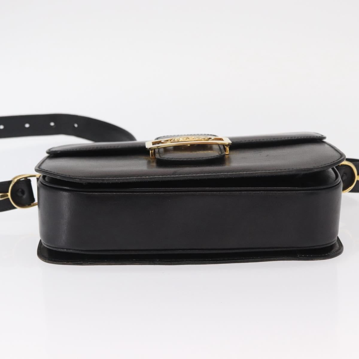 CELINE Shoulder Bag Leather Black Gold