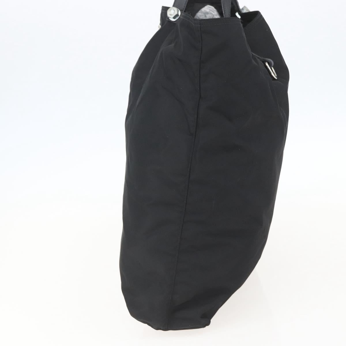 PRADA Tote Bag Nylon Black Silver