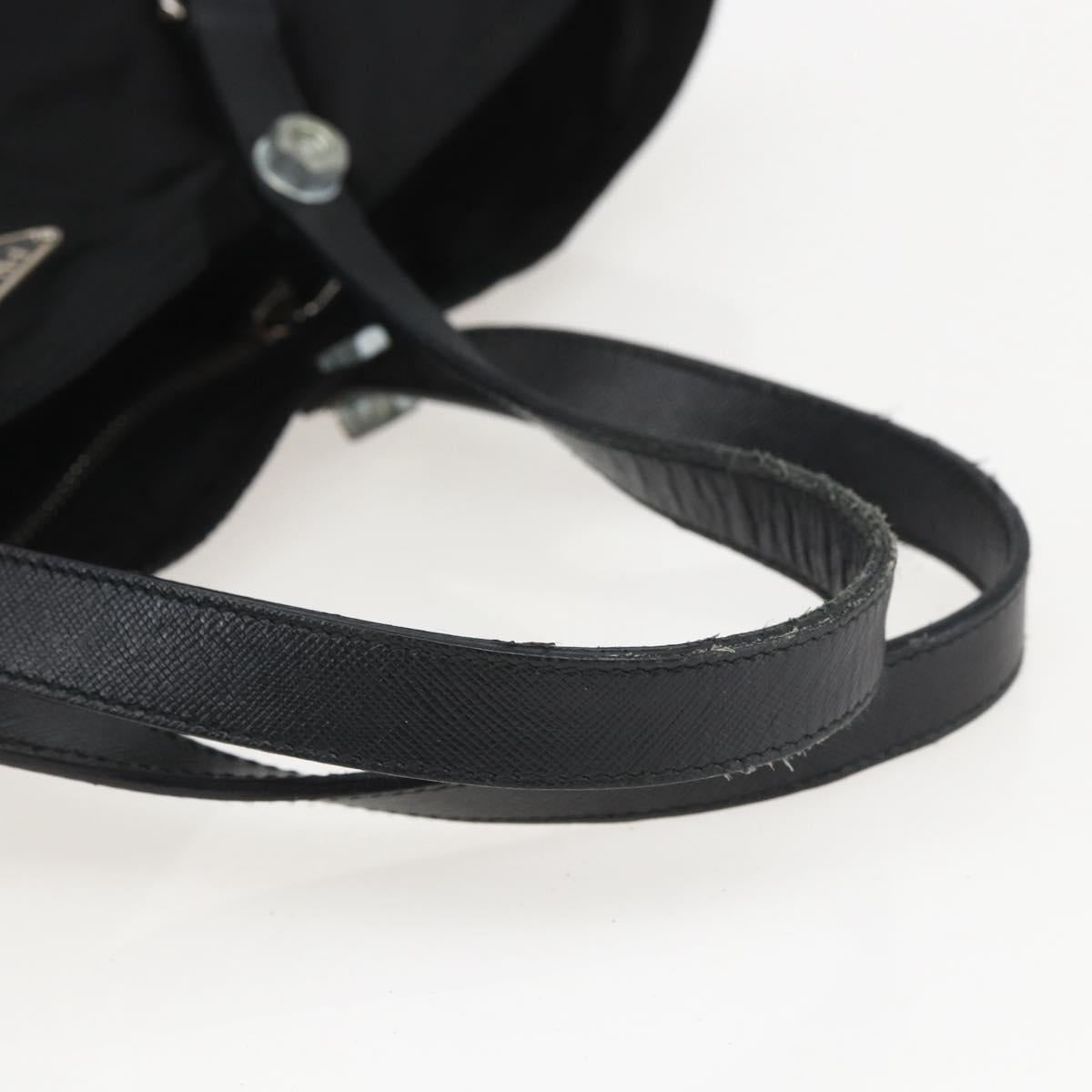 PRADA Tote Bag Nylon Black Silver