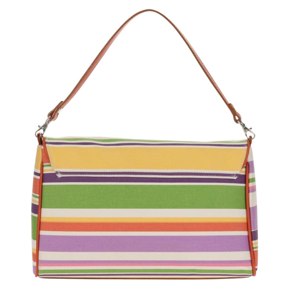 BURBERRY Shoulder Bag Canvas Multicolor Silver