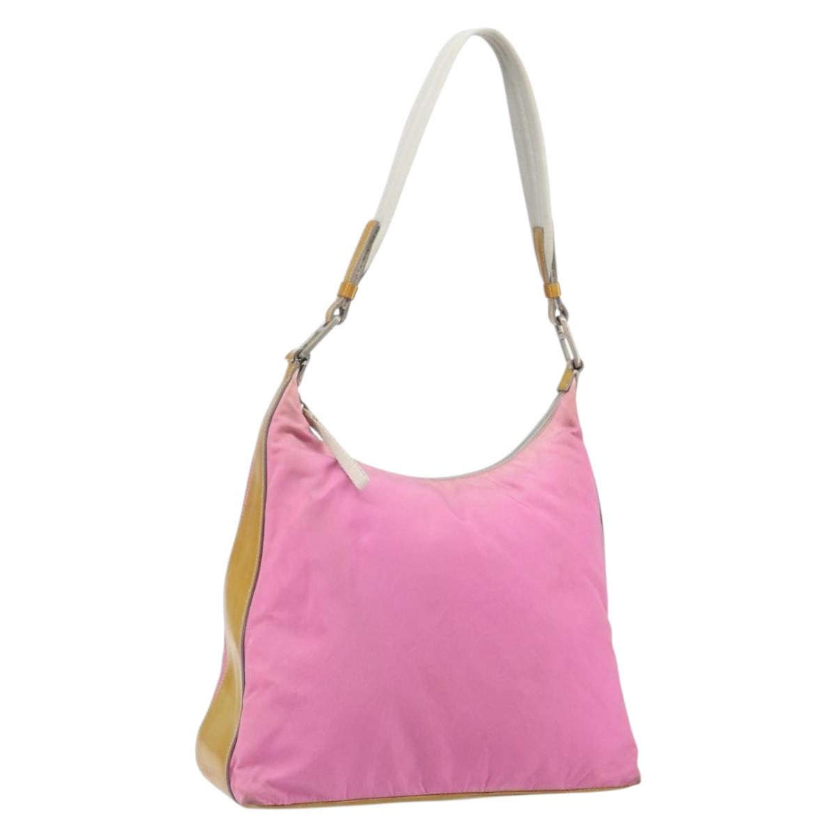 PRADA Shoulder Bag Nylon Pink Silver