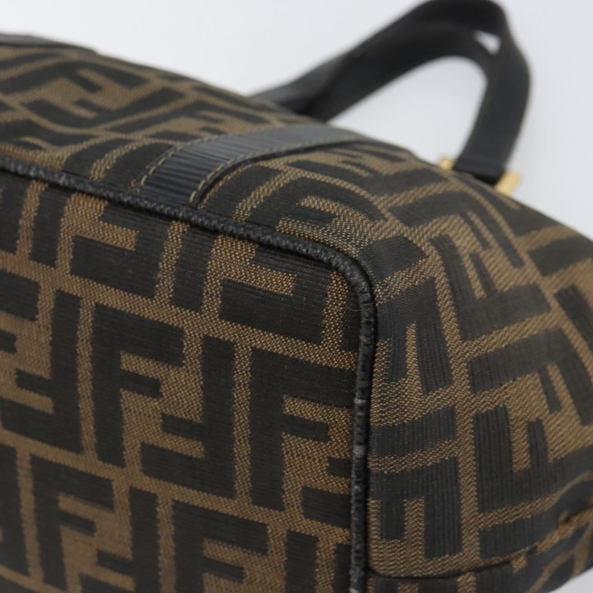 FENDI Zucca Canvas Hand Bag Black Brown