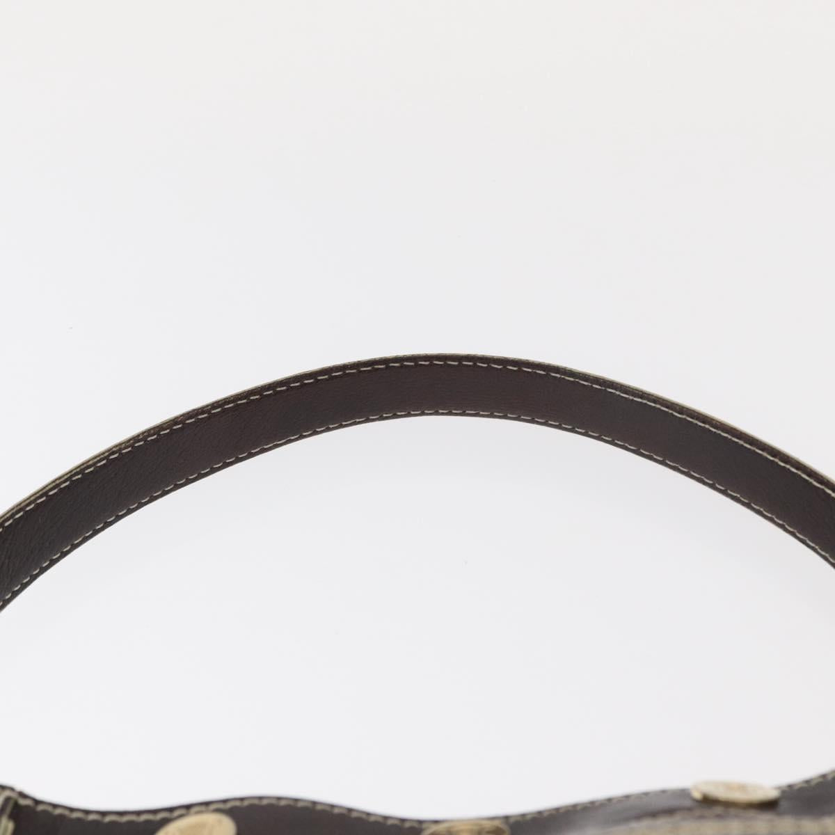 CELINE Shoulder Bag Leather Dark Brown Gold