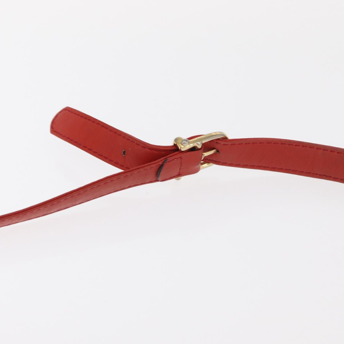 CELINE Macadam Canvas Shoulder Bag Red Gold