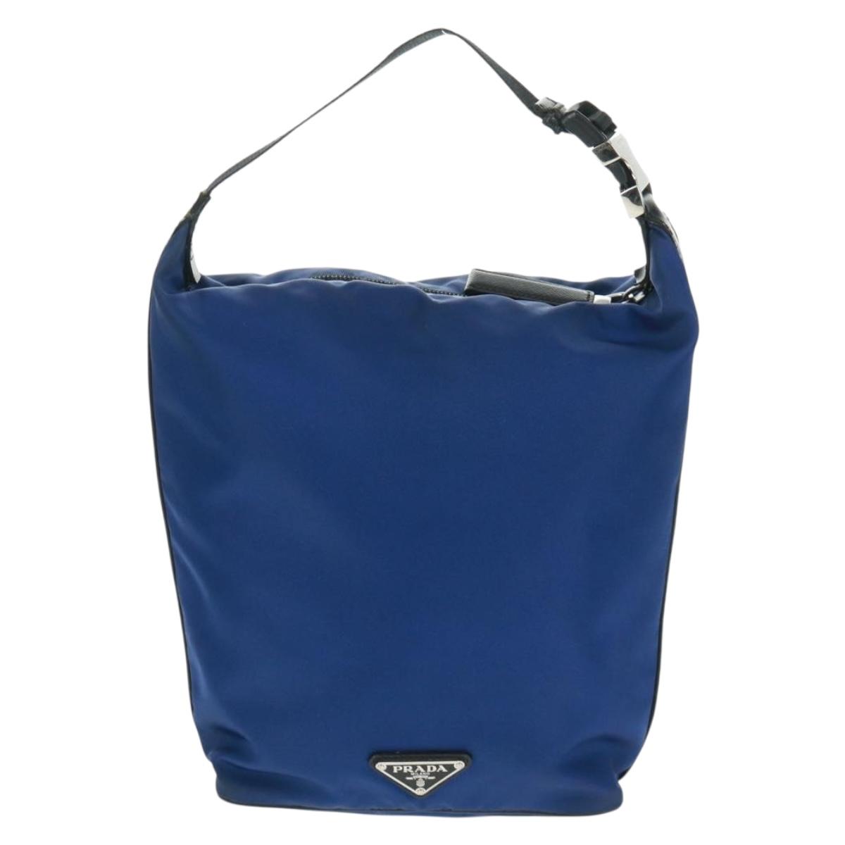 PRADA Shoulder Bag Nylon 2way Blue Silver