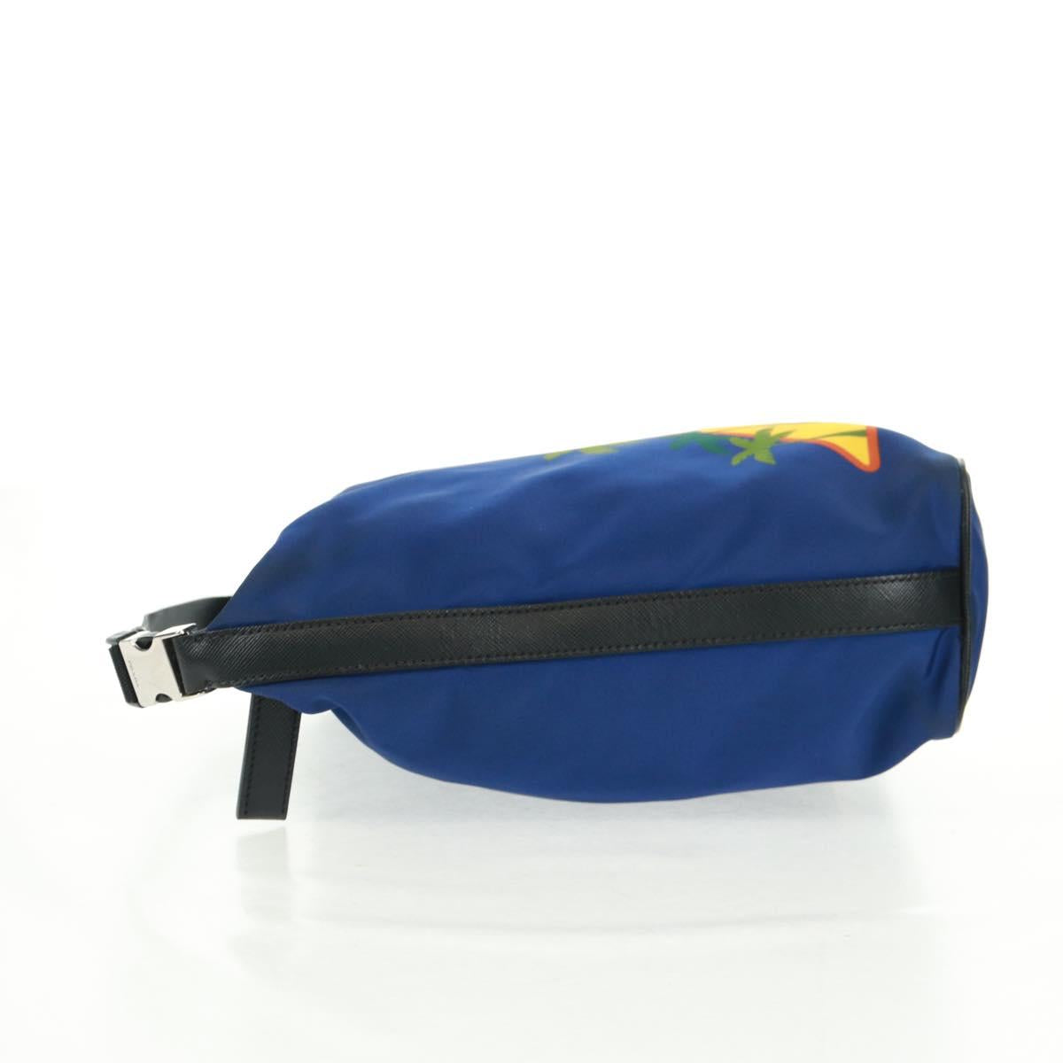 PRADA Shoulder Bag Nylon 2way Blue Silver